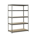 Edsal 48W x 24D x 72H 5-Shelf Steel Freestanding Shelves， Silver-Vein