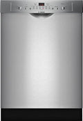 Bosch - 100 Series 24 Front Control Tall Tub Built-In Dishwasher with Stainless-Steel Tub - Stainless steel