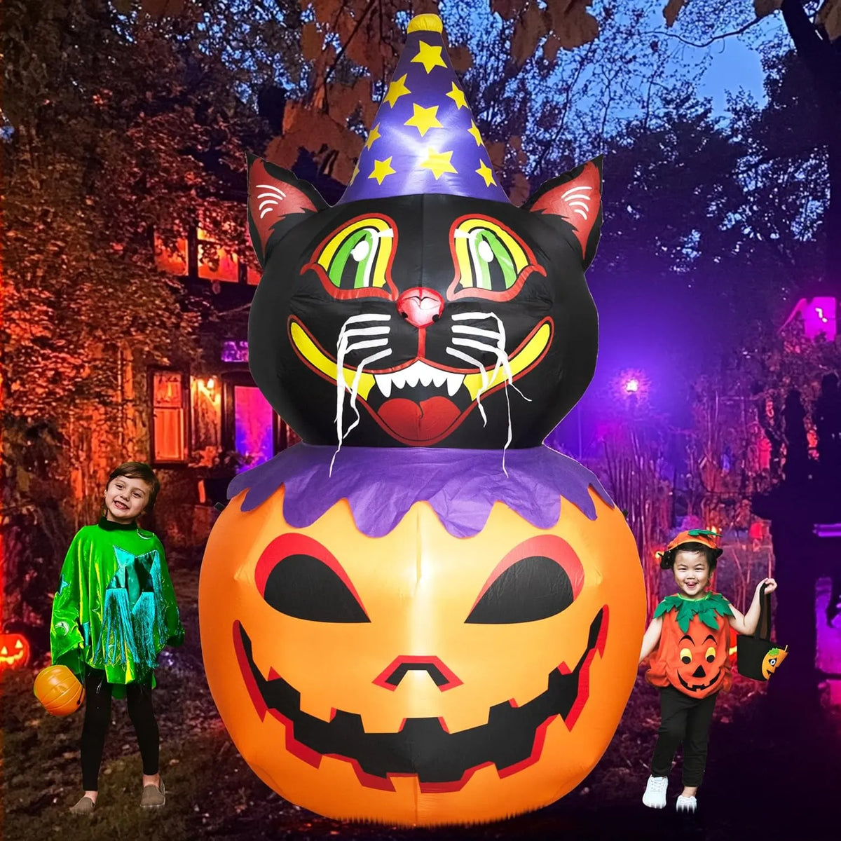 Halloween Inflatables10FT Castle Haunted House Arch Archway with Ghost Tombstone Removable Air Blower Bright LED Light - Cute Hoiday Outdoor Yard Lawn Garden Party Decorations