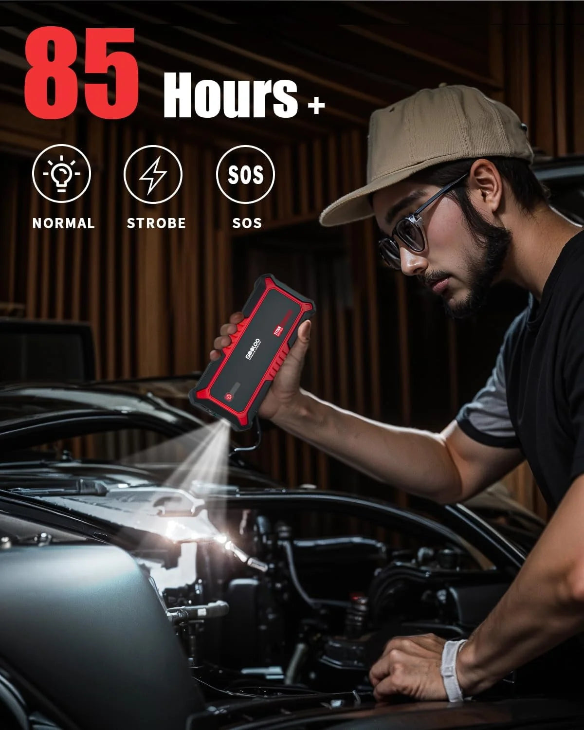 GOOLOO GP3000 Car Jump Starter,3000A Peak Jump Pack(Up to 9.0L Gas and 7.0L Diesel Engine)with USB Quick Charge,Portable 12V Lithium Battery Booster Box Car Starter