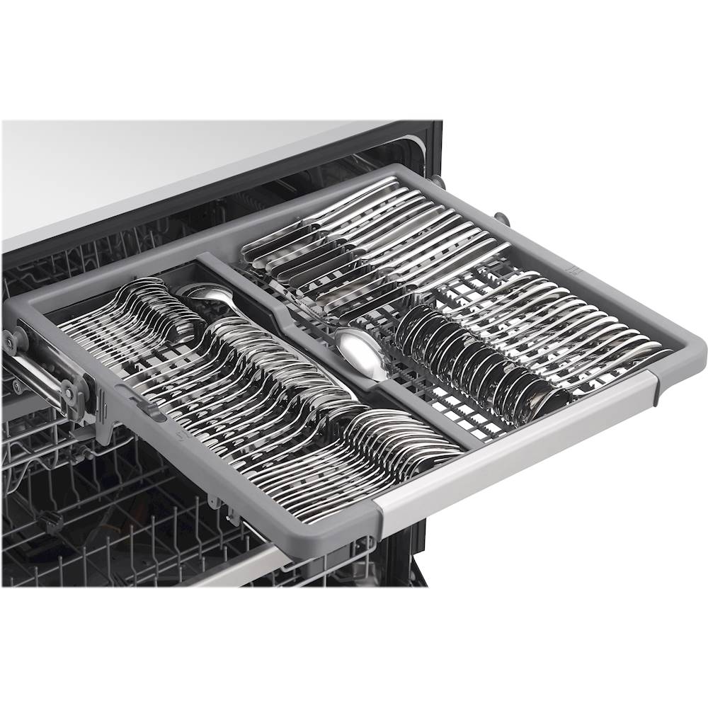 LG - 24 Top Control Built-In Smart WiFi-Enabled Dishwasher with Steam, 3rd Rack and Stainless Steel Tub - Black stainless steel