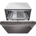 LG - 24 Top Control Built-In Smart WiFi-Enabled Dishwasher with Steam, 3rd Rack and Stainless Steel Tub - Black stainless steel