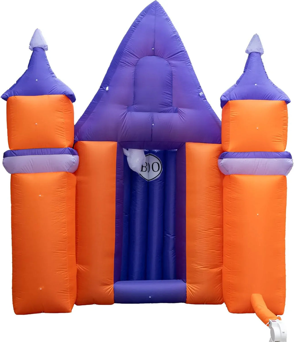 Halloween Inflatables10FT Castle Haunted House Arch Archway with Ghost Tombstone Removable Air Blower Bright LED Light - Cute Hoiday Outdoor Yard Lawn Garden Party Decorations