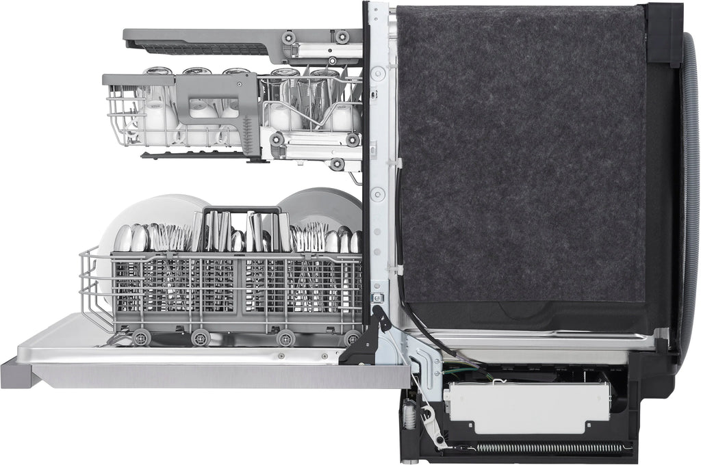 LG - 24 Front Control Smart Built-In Stainless Steel Tub Dishwasher with 3rd Rack, Quadwash, and 48dba - Stainless steel