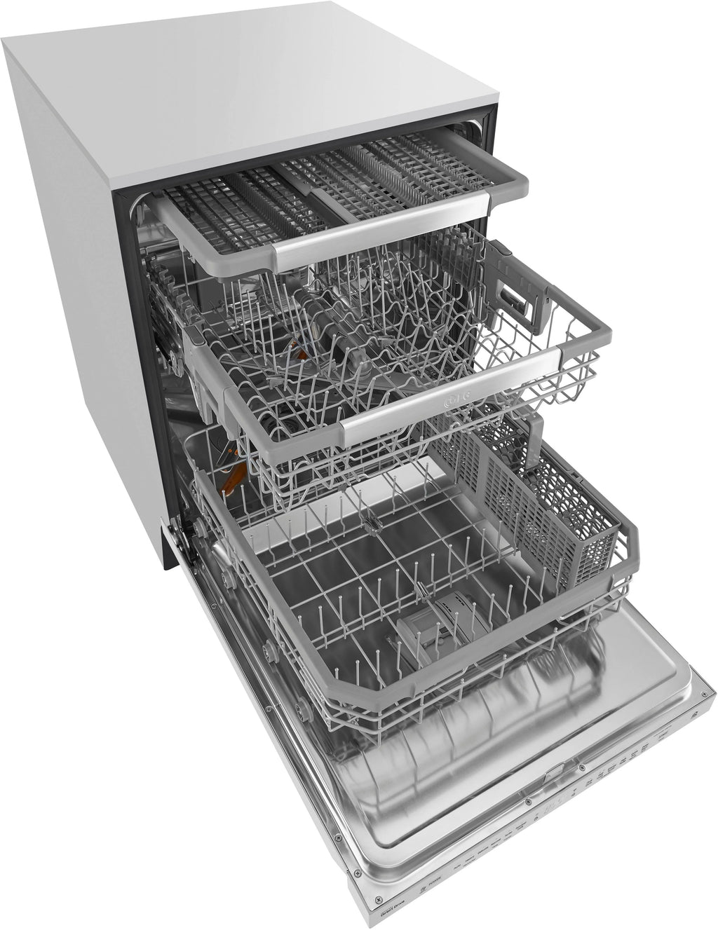 LG - 24 Top Control Smart Wi-Fi Enabled Dishwasher with QuadWash and Stainless Steel Tub - Stainless steel