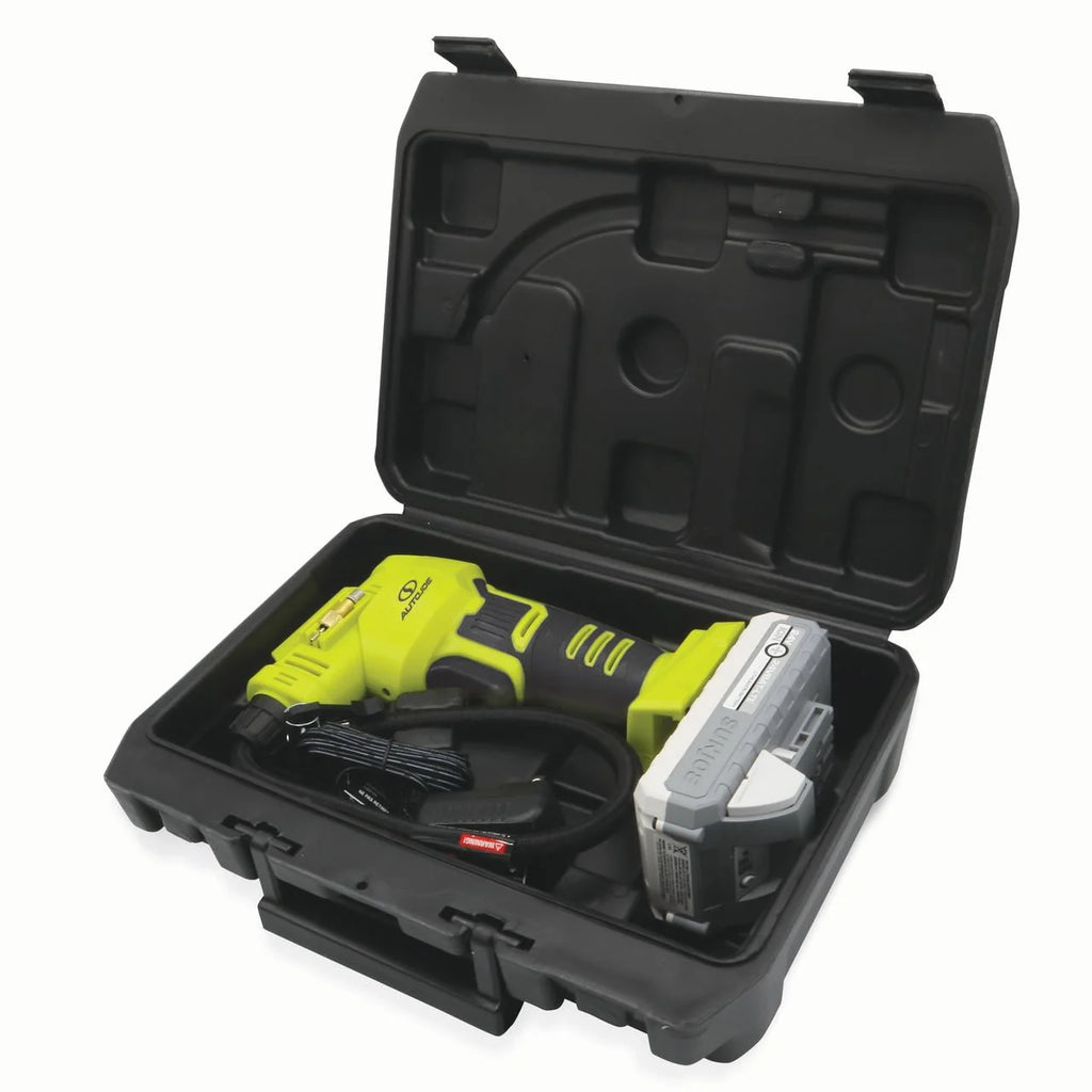 Auto Joe 24V Cordless Portable Air Compressor W/ Nozzle Adapters, 2.0-Ah Battery & Charger