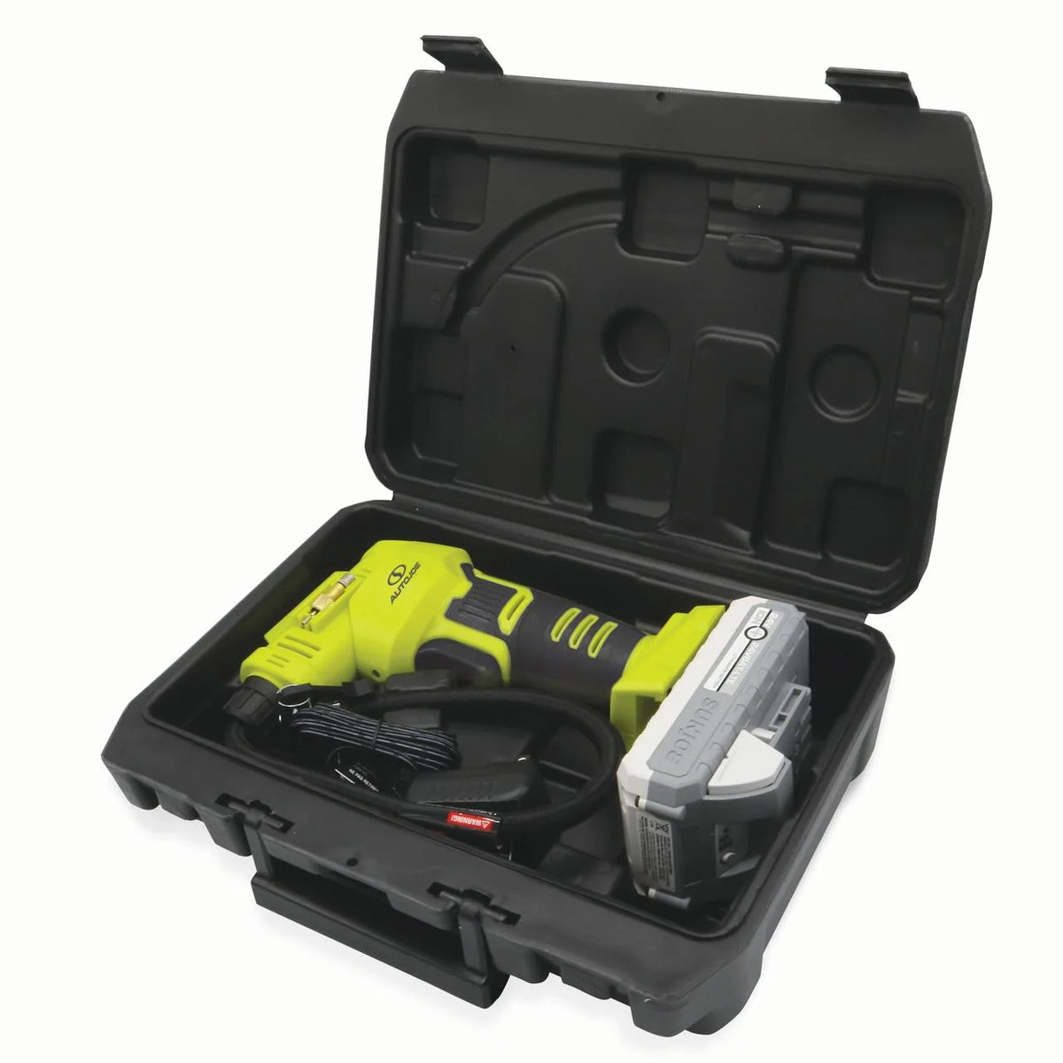 Auto Joe 24V Cordless Portable Air Compressor W/ Nozzle Adapters, 2.0-Ah Battery & Charger