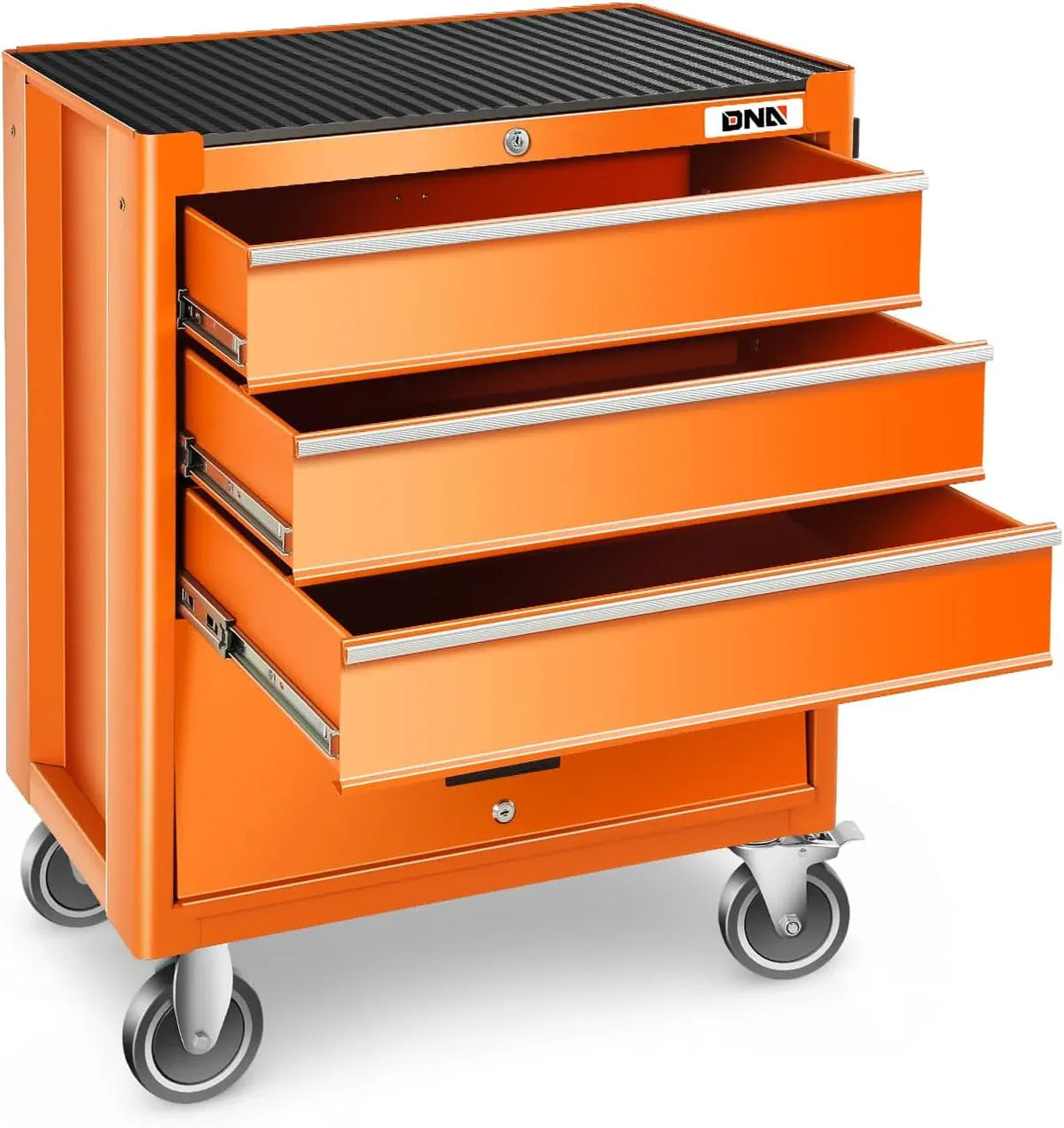 3-Drawer Rolling Tools Chest, Rolling Tool Storage Cabinet, Heavy Duty Mechanic Tool Cart, Trolley Organizer for Garage, Warehouse, Workshop, Orange, TOOLS-00400