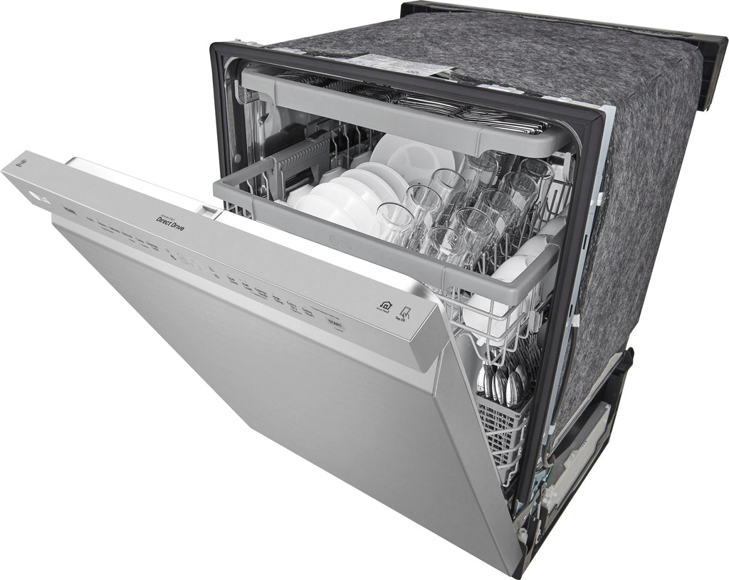 LG - 24 Front Control Smart Built-In Stainless Steel Tub Dishwasher with 3rd Rack, Quadwash, and 48dba - Stainless steel
