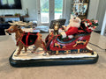 1995 Holiday Creations Santa With Reindeer And Sleigh Animated Musical Tested