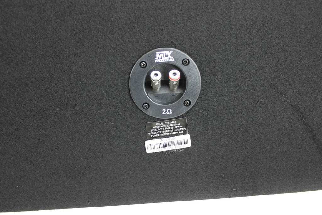 MTX 12 Dual Loaded Car Subwoofer w/Sub Box, Amplifier, & QPower Wiring Kit