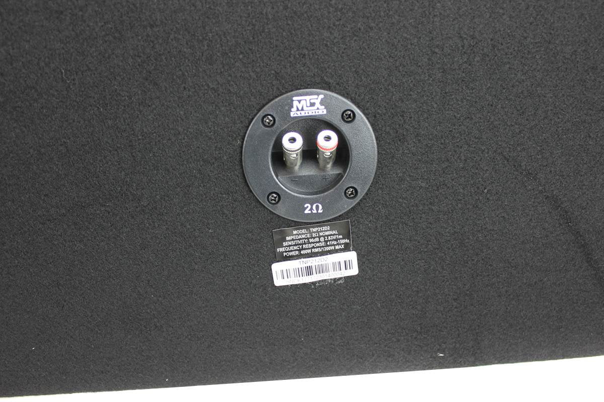 MTX 12 Dual Loaded Car Subwoofer w/Sub Box, Amplifier, & QPower Wiring Kit