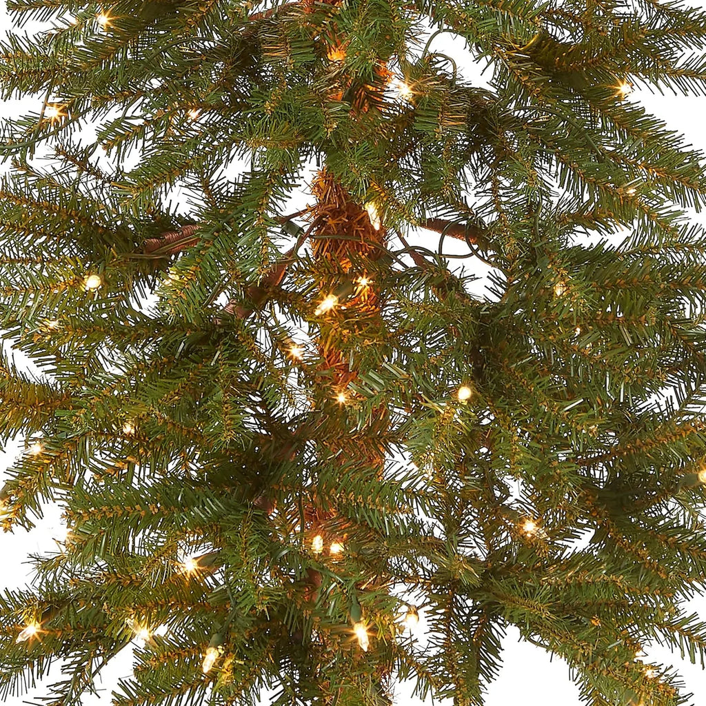 National Tree Company lit Artificial Christmas Tree Includes Pre-strung White Lights and Stand, Hickory Cedar Slim-5 ft