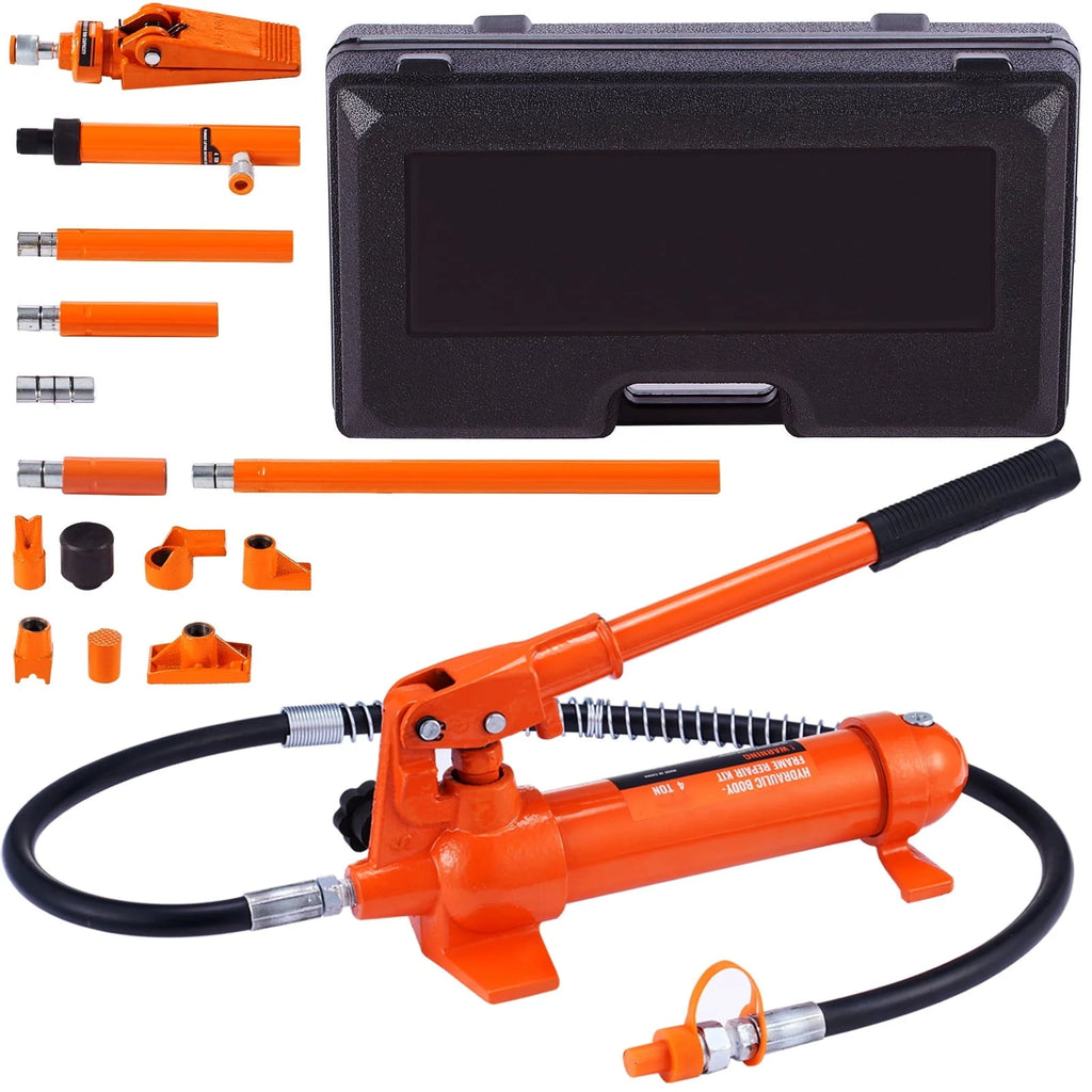 VEVOR 4 Ton Porta Power Kit Hydraulic Jack Air Pump Lift Ram Tool Auto Body Frame Repair Power Kits