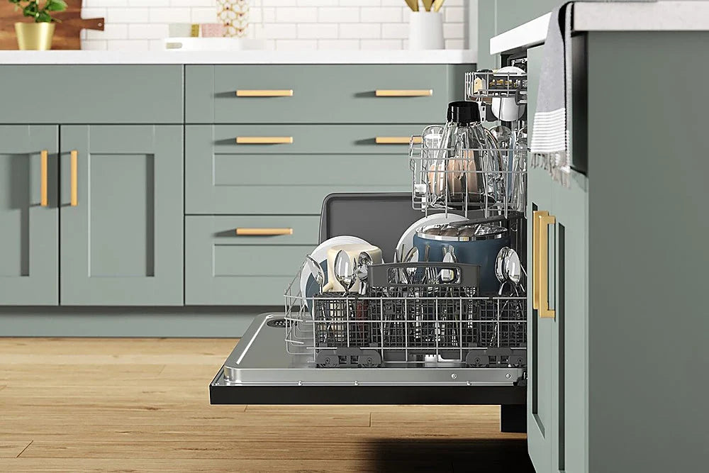 Whirlpool - 24 Top Control Built-In Dishwasher with Stainless Steel Tub, Large Capacity & 3rd Rack, 47 dBA - Black stainless steel