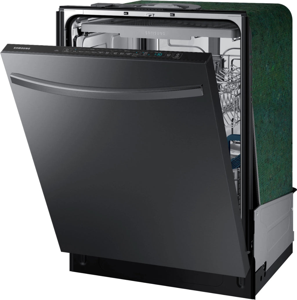 Samsung - StormWash 24 Top Control Built-In Dishwasher with AutoRelease Dry, 3rd Rack, 48 dBA - Black stainless steel