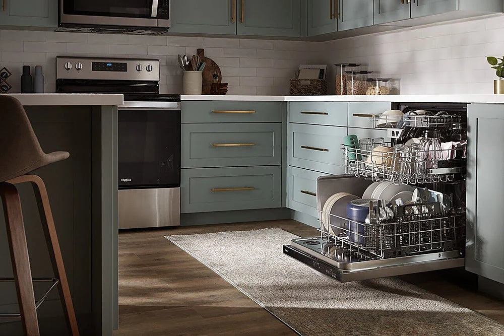 Whirlpool - 24 Top Control Built-In Dishwasher with Stainless Steel Tub, Large Capacity & 3rd Rack, 47 dBA - Stainless steel