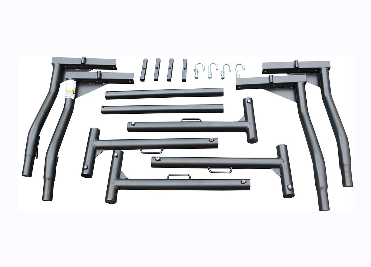MaxxHaul 50241 Adjustable Steel Pick Up Truck Ladder Utility Racks-Pair, Black