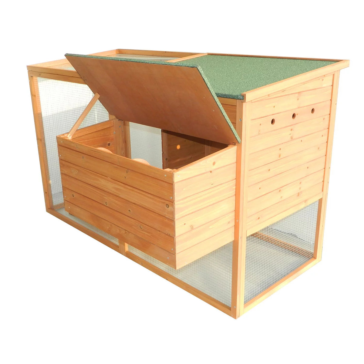 PawHut 64 Large Wooden Chicken Coop Kit With Outdoor Run And Nesting Box
