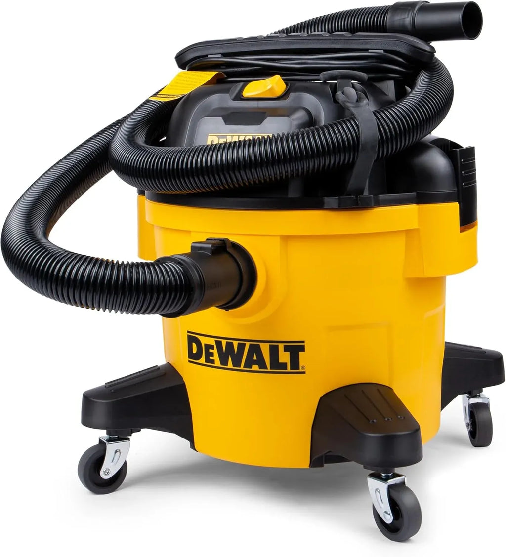 DXV06P 4 Peak HP Shop Vacuums, 6 Gallon Poly Wet/Dry Vac, Heavy-Duty Shop Vacuum with Blower Function Yellow+Black