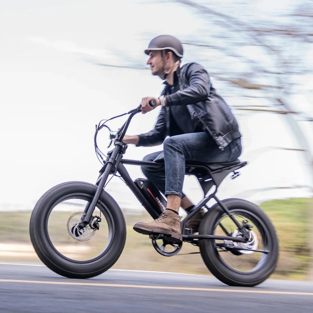 MACFOX Electric Bike, Ebike 500W/48V/10.4Ah, 20 Fat Tire Electric Bicycles Up to 20MPH & 40 Miles with Retro Motorcycle Design, Removable Battery, 50N.m Max Torque