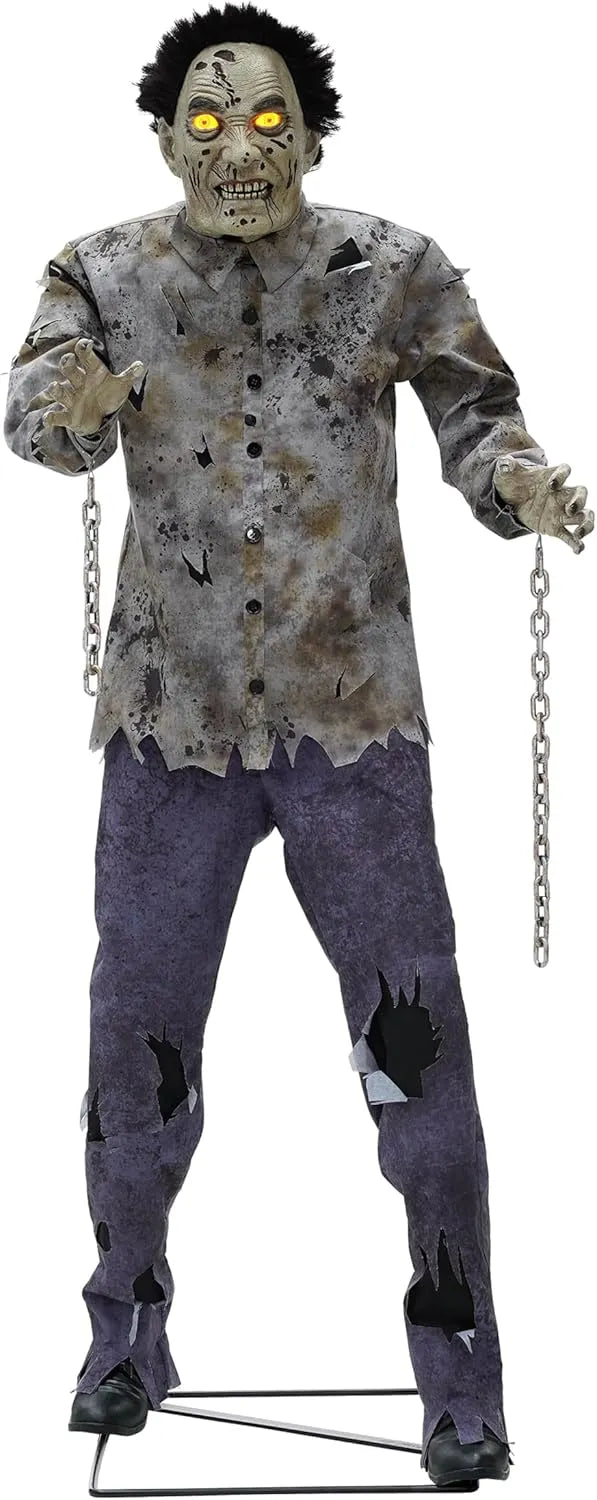 Haunted Hill Farm 6-Ft. Tall Fortune Teller Witch, Plug-in Motion-Activated Talking Scare Prop Halloween Animatronic for Indoor or Covered Outdoor Creepy Decorations