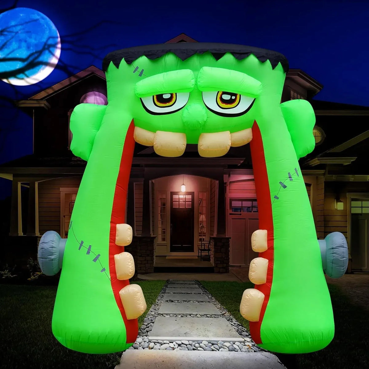 8FT Halloween Inflatable Pumpkin Monster Truck, Inflatable Vehicle Yard Decorations Built-in 8 LED for Halloween Inflatables Outdoor Decoration Home Party Supplies Lawn Halloween Decor