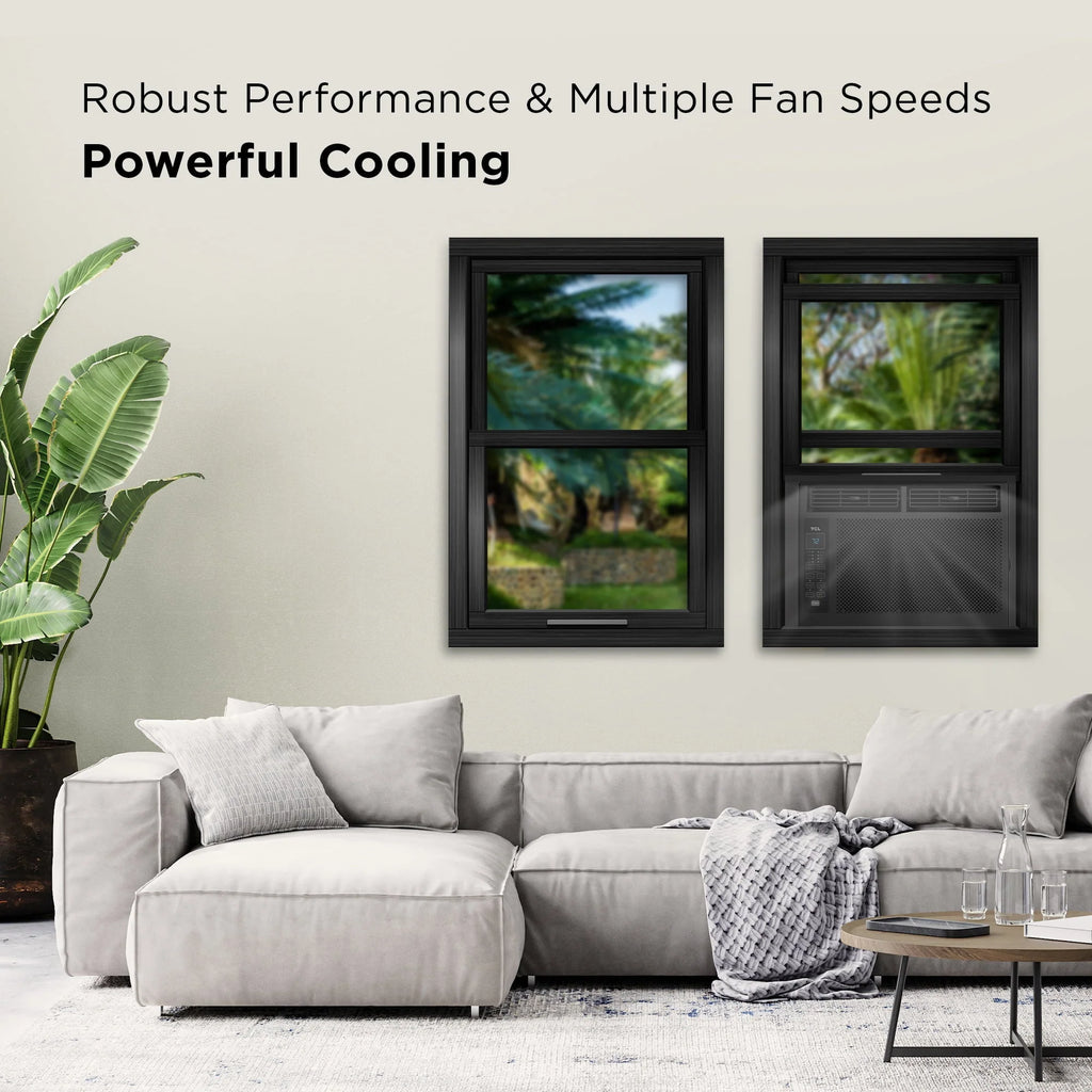 TCL 5，000 BTU Window Air Conditioner， 150 sq. ft.， LED Display， Included Remote， Black， W5W3M-B