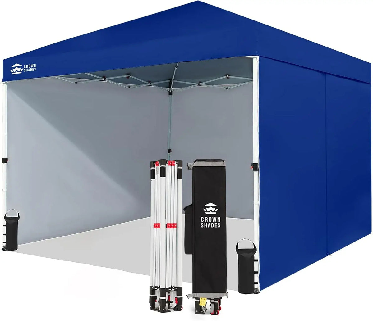 10X10 Comercial Instant Canopy Pop Up Tent with Center Lock (10x10 with 4 Sidewalls, Black)
