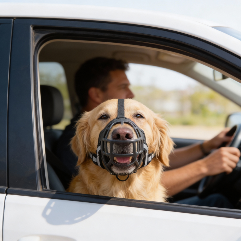 Dog Muzzle with Adjustable Head and Jaw Straps for Reactive  Behavior