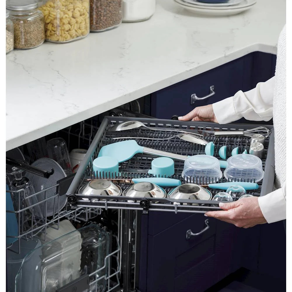 GE - Top Control Built-In Dishwasher with Stainless Steel Tub, 3rd Rack, 46dBA - Slate