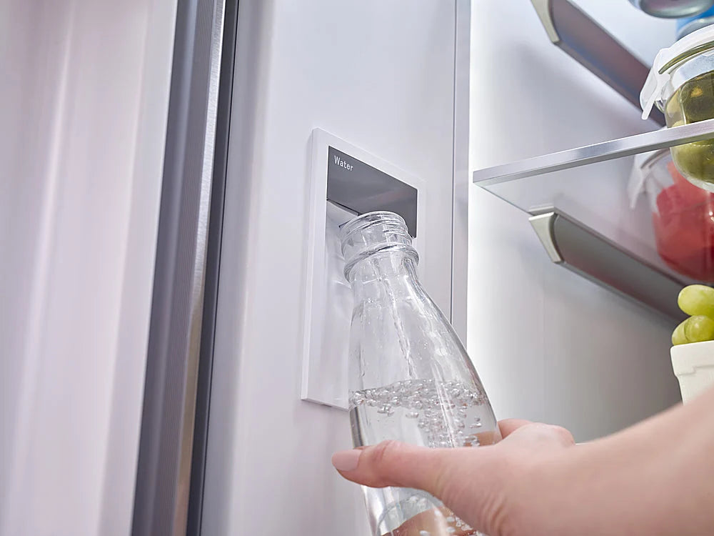 Bosch - 800 Series 20 Cu. Ft. 4-Door French Door Counter-Depth Smart Refrigerator with Beverage Cooler Drawer - Stainless steel
