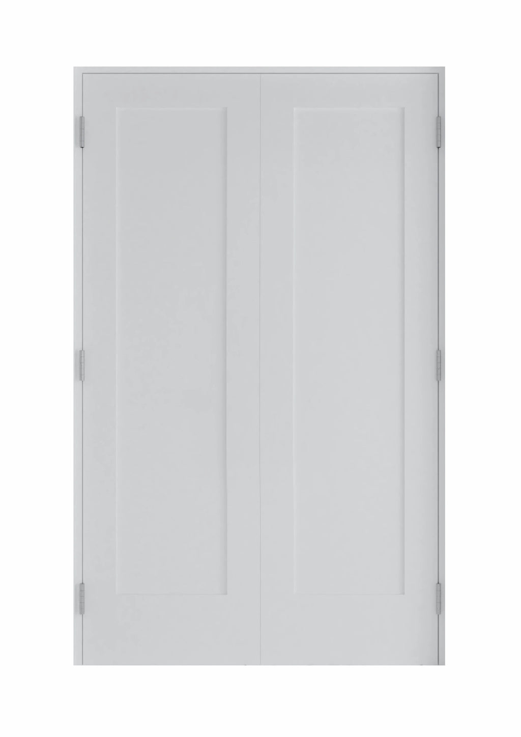 60 in. x 80 in. Bi-Parting Solid Core White Primed Composite Double Prehung French Door with Catch Ball Bronze Hinges