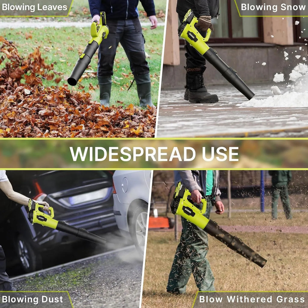 Leaf Blower, 21V Electric Cordless Blower, 2 X 2.0Ah Batteries and Charger Included, Lightweight Leaf Blower for Patio Cleaning, Lawn Care, Blowing Leaves and Dust, etc.
