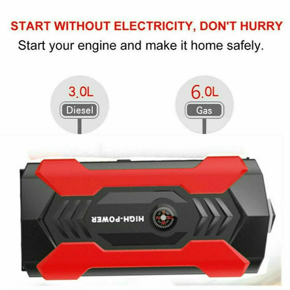 Xhy Jump Starter 12V Car Battery Pack Booster Jumper Box Emergency Start Power Bank Supply Charger with Built-in LED Light