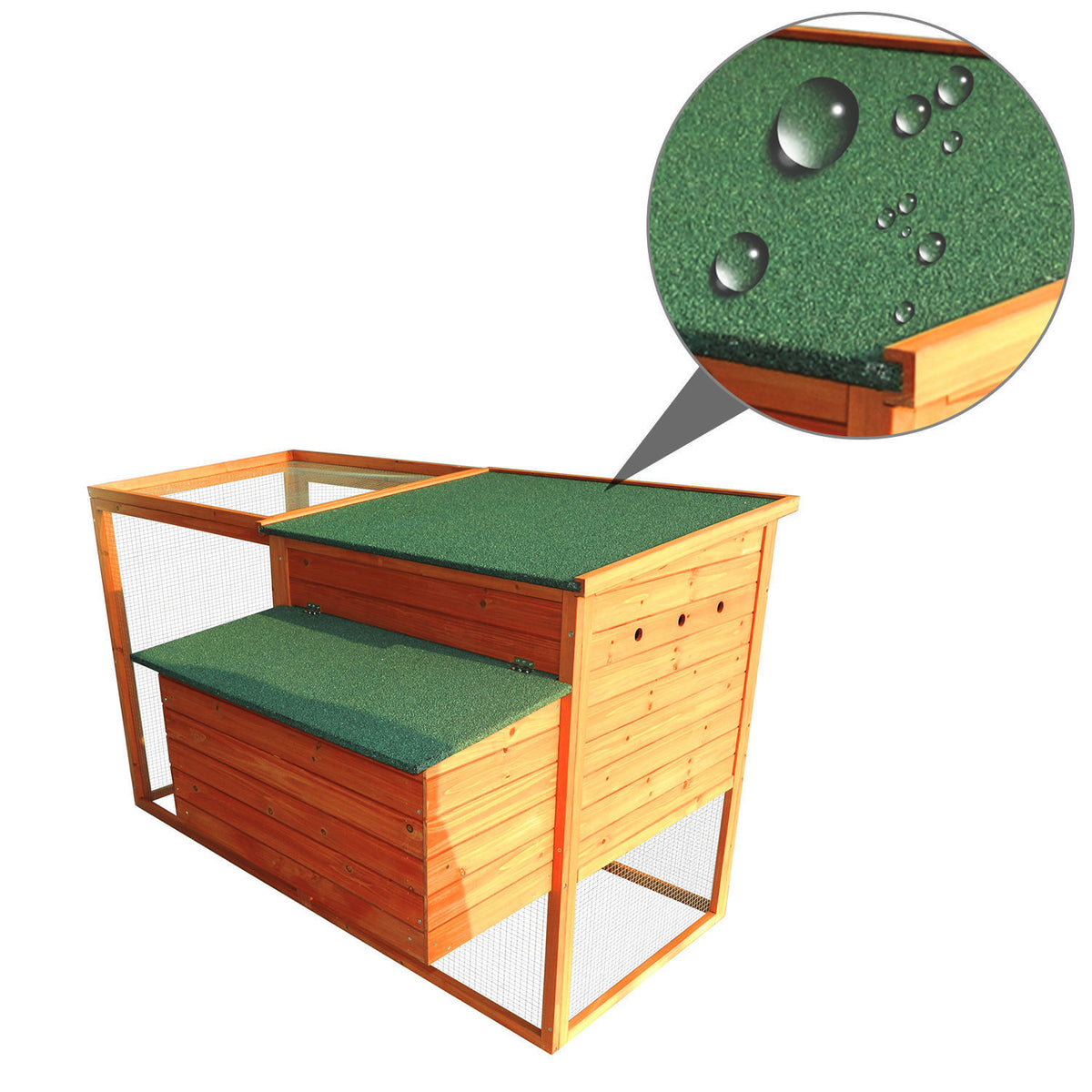 PawHut 64 Large Wooden Chicken Coop Kit With Outdoor Run And Nesting Box