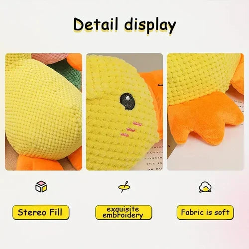 Duck Plush Dog Toy with Low-Frequency Quack and Reinforced Seams, Soft Polyester