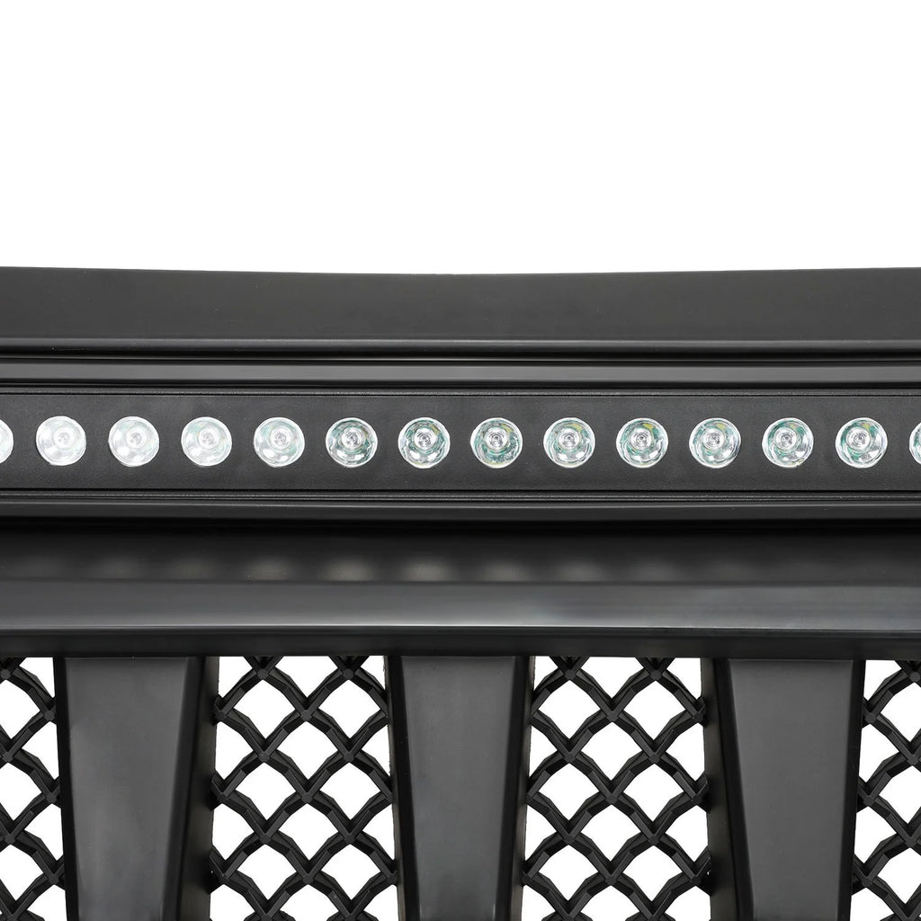 Black Off-Road Lights Front Grill Mars Grille with LED for 07-18 Jeep Wrangler JK