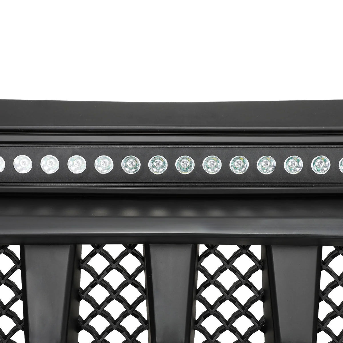 Black Off-Road Lights Front Grill Mars Grille with LED for 07-18 Jeep Wrangler JK