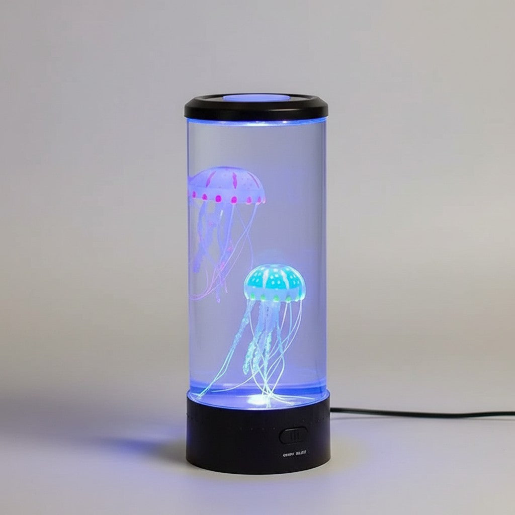 Floating Jellyfish Aquarium Lamp with 5 LED Color Modes and Quiet  Motor