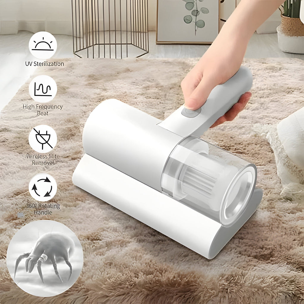 Handheld Mattress Vacuum with High Frequency Vibration and Multi Stage  Filtration