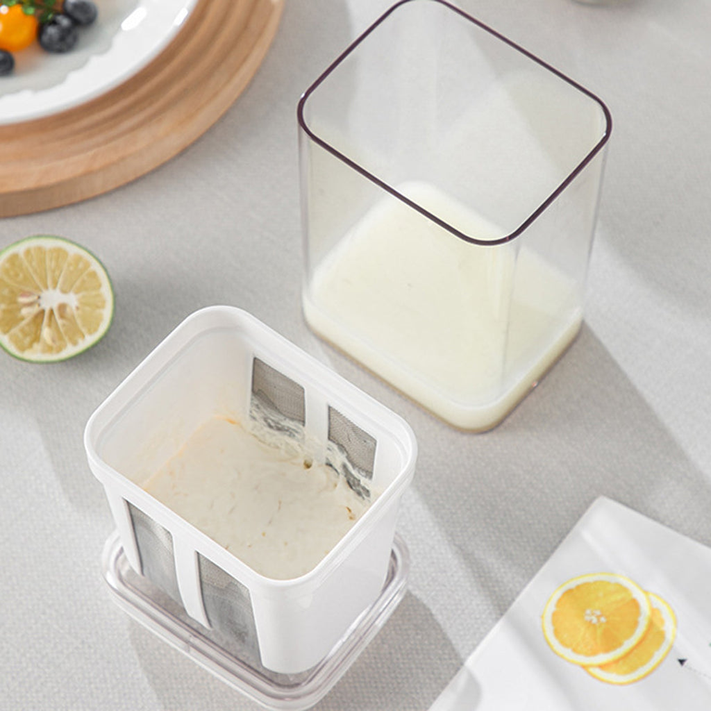 Greek Yogurt Strainer with Steel Mesh Basket and Collection Container,  1100ml