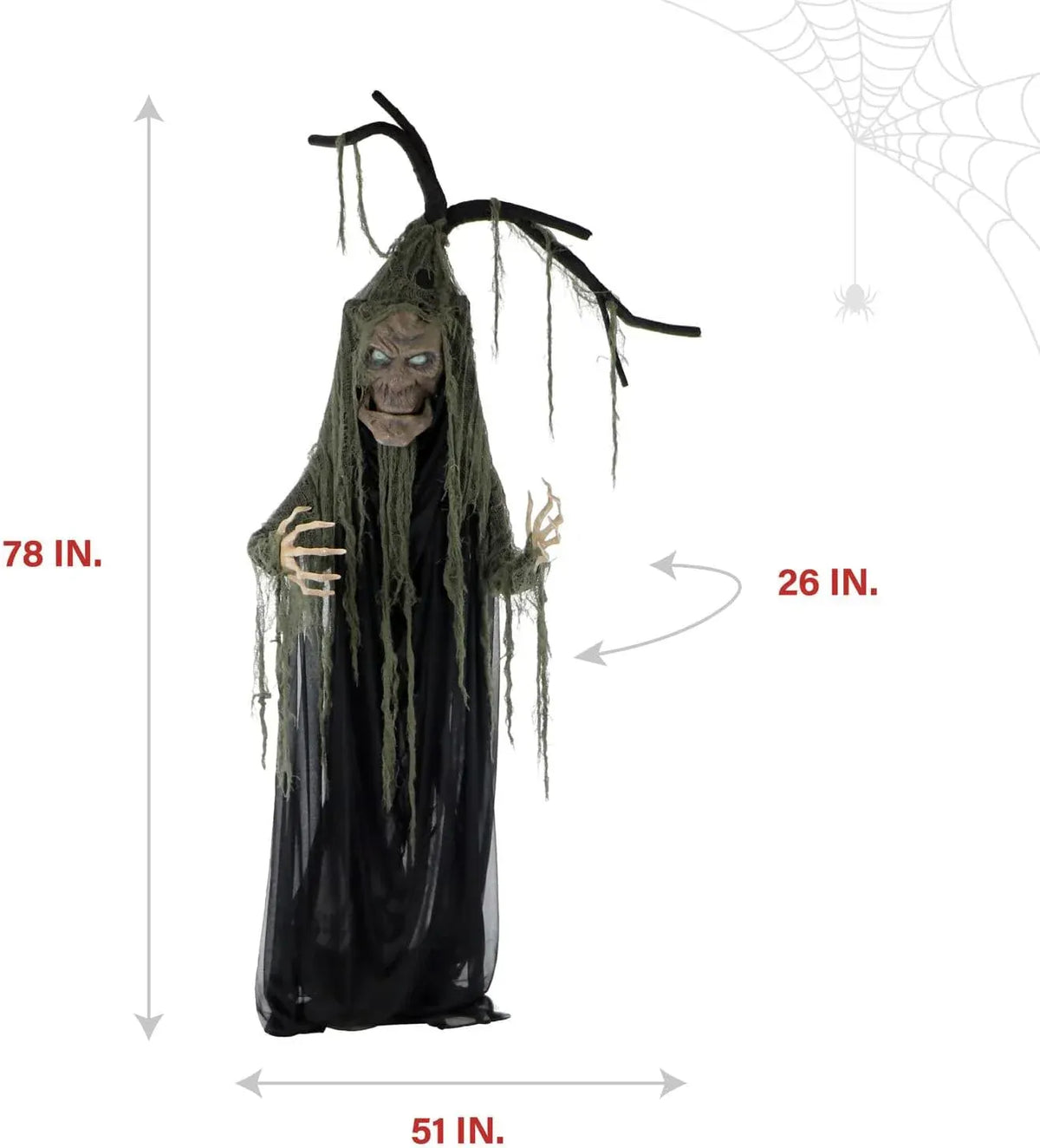 Haunted Hill Farm Life-Size Haunted Talking Tree Halloween Animatronic with Moving Mouth, Lights and Sound, Touch Activated and Battery Operated Indoor or Covered Outdoor Halloween Decorations