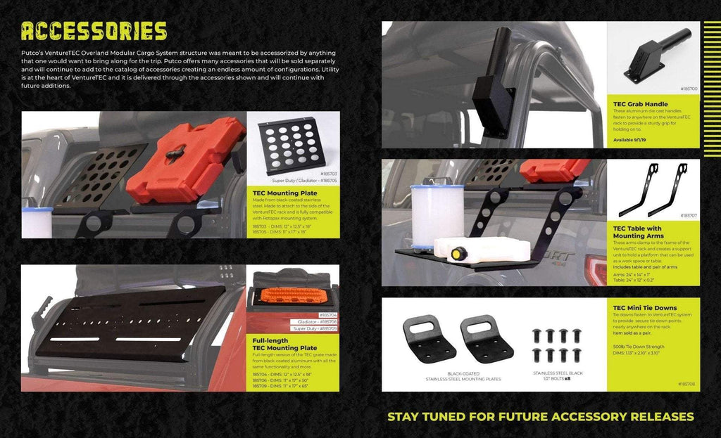 PUTCO Venture TEC Rack - 2016-2021+ Toyota Tacoma 6' Standard Box - 184410