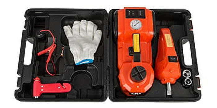 BENTISM Electric Car Jack 3 Ton Floor Jack Lift 12V W/Impact Wrench & Tire Inflator Pump