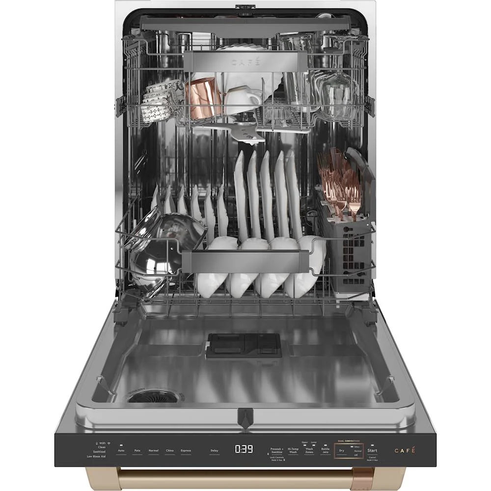 Café - Top Control Built-In Dishwasher with Stainless Steel Tub, 3rd Rack, 39dBA - Matte white