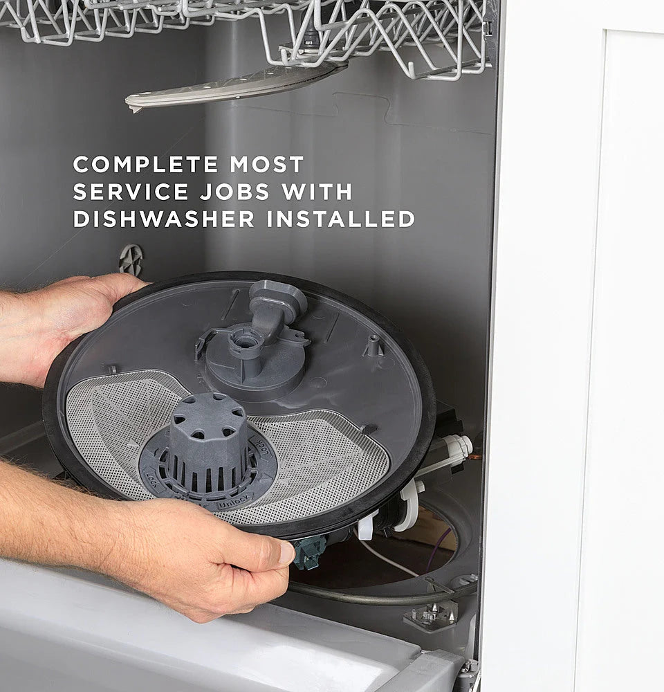 GE - Front Control Dishwasher with 60dBA - Black