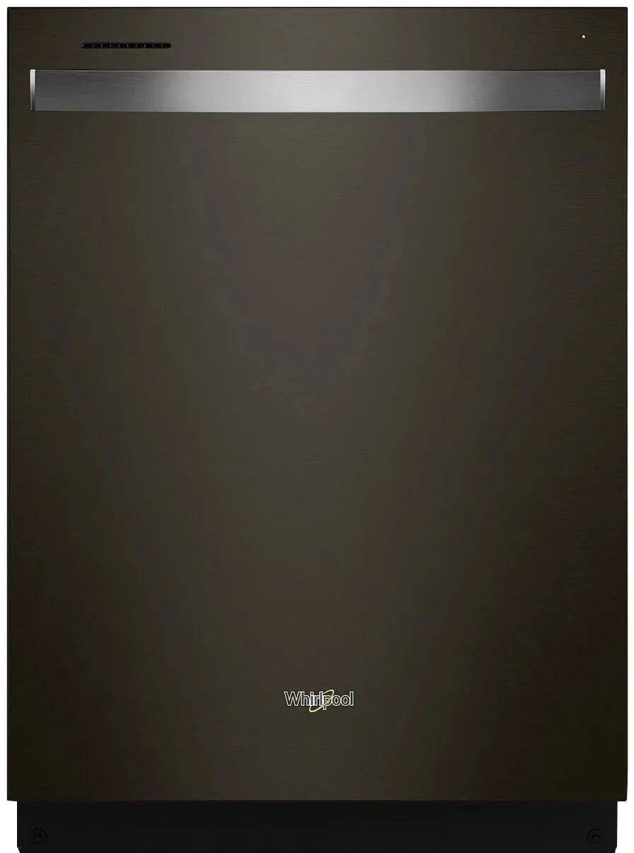 Whirlpool - 24 Top Control Built-In Dishwasher with Stainless Steel Tub, Large Capacity, 3rd Rack, 47 dBA - Black stainless steel