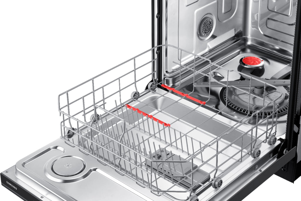 Samsung - StormWash 24 Top Control Built-In Dishwasher with AutoRelease Dry, 3rd Rack, 48 dBA - Black stainless steel