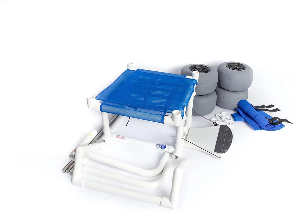 Beach/All Terrain Wheelchair, 12 Balloon Tires for Soft Sand, Easily Disassembles